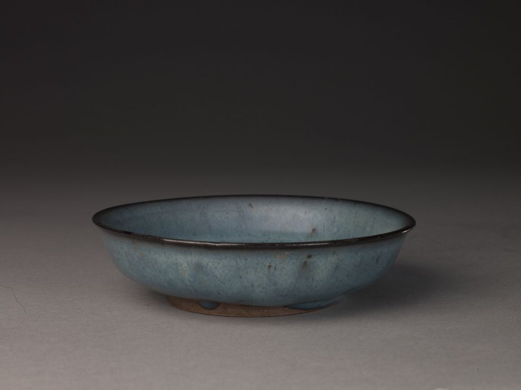 多寶屋】BU450□宋時代鈞窯天藍釉蚯蚓走泥紋編鍾□高さ31cm 直径